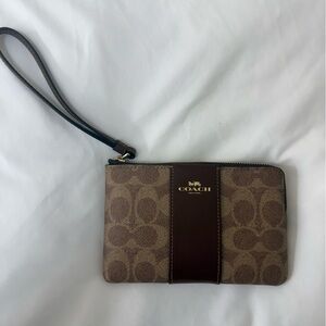 Coach Signature Brown Wristlet